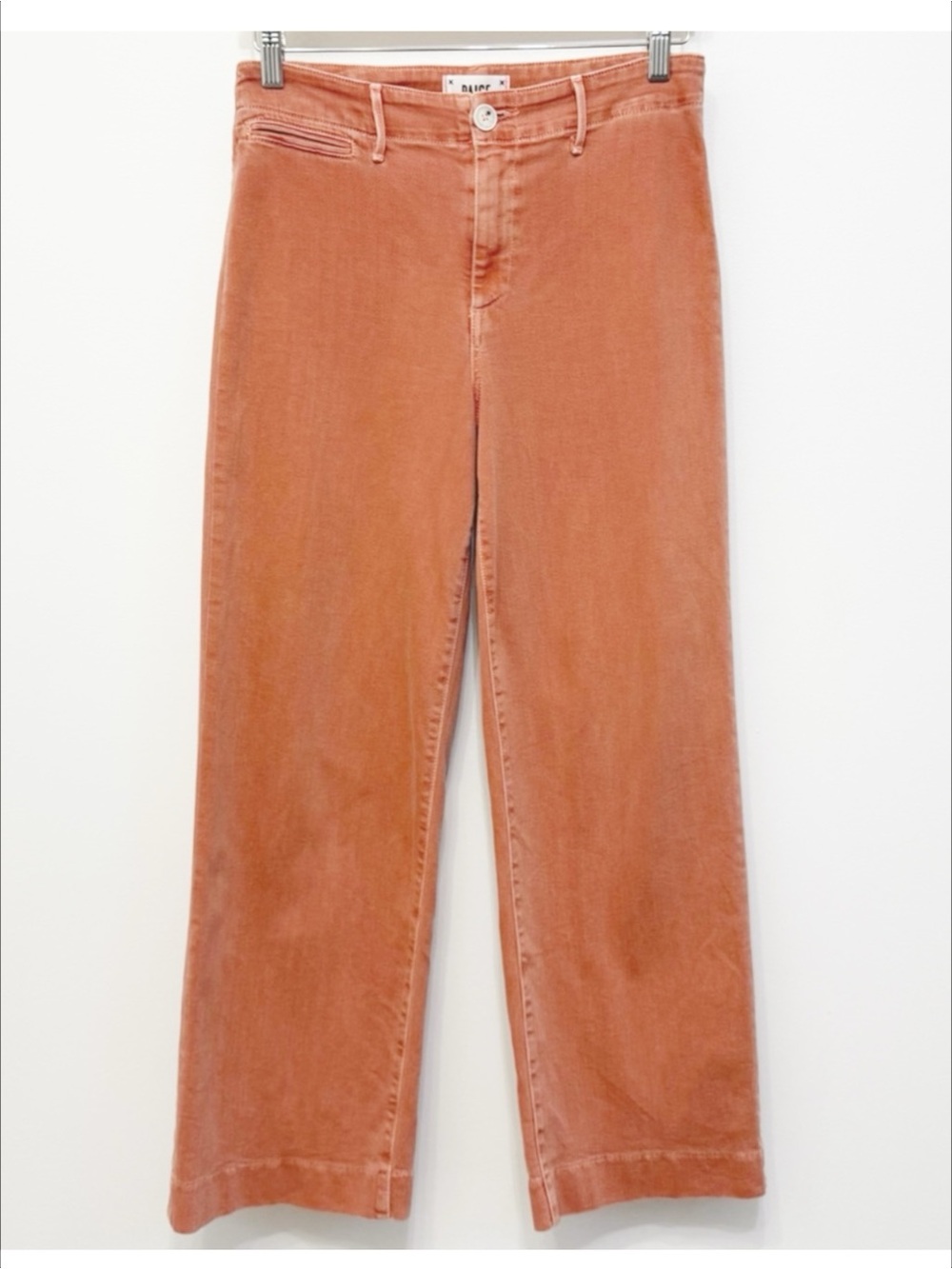 Paige Nellie Wide Leg Culotte Crop Jean Vintage Orange Poppy Women’s Size 27